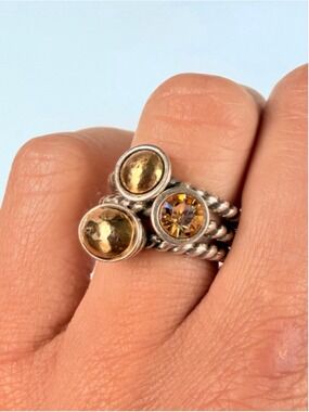 Brighton Monte Carlo Palu Gold & Silver Triple 3 Set Stacking Cable Rings